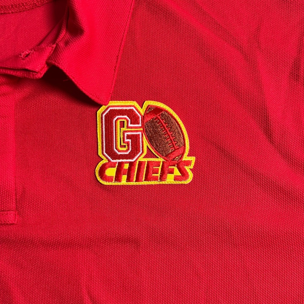 Kansas City Chiefs Polo Shirt Mens 4XL Red Go Chiefs Short Sleeve Performance - Picture 4 of 11